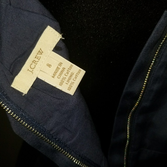 J.Crew Cotton Pleated Navy Sleeveless dress - Picture 5 of 5